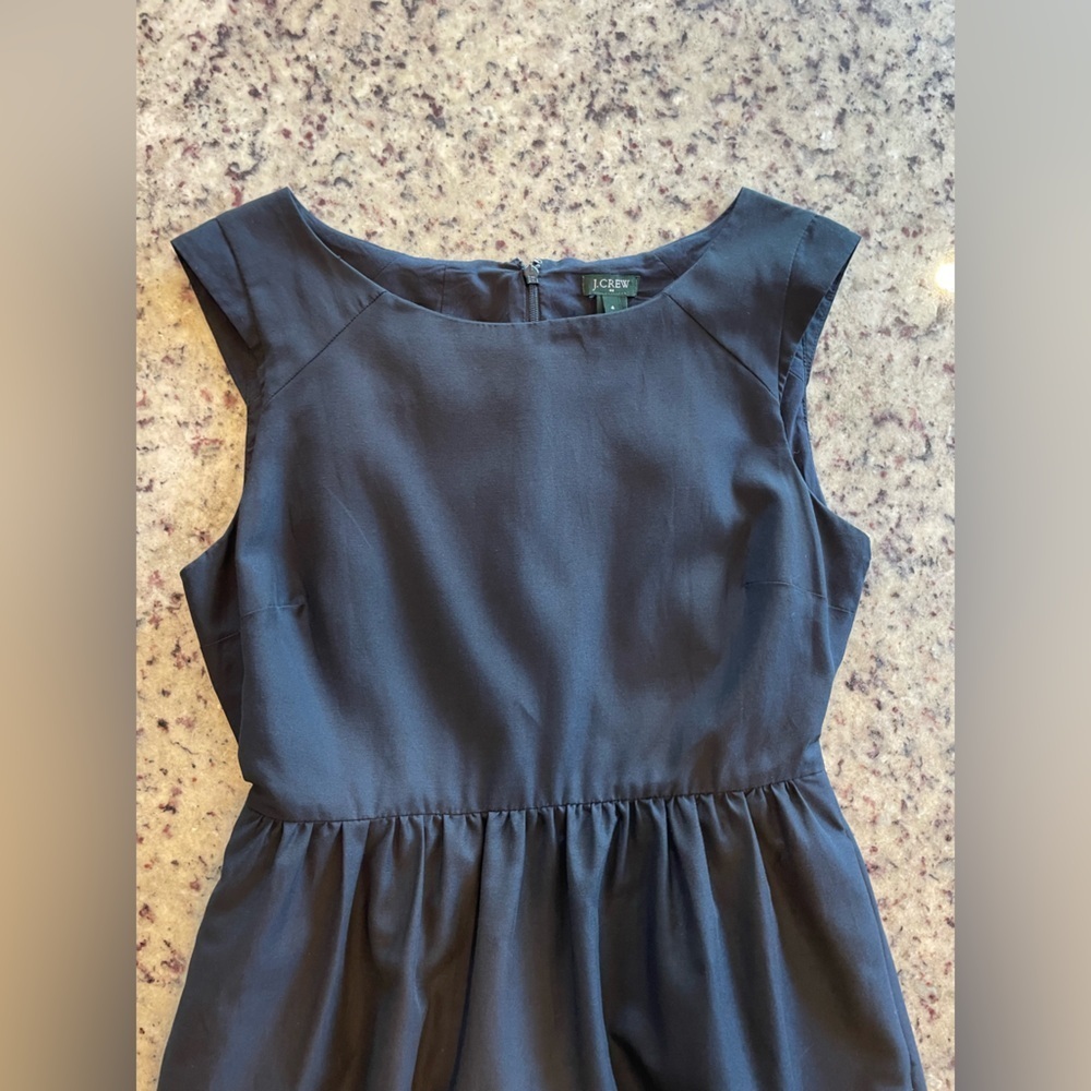 Women’s J.Crew, black silk and cotton blend dress size 4 - Picture 3 of 7